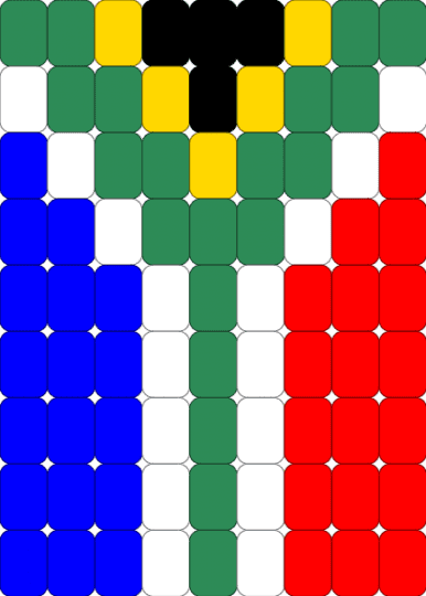 South africa flag - green,red,purple