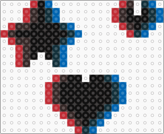 Unstable Shapes - black,brown,red,blue,cotdglitchart,glitch,heart,star