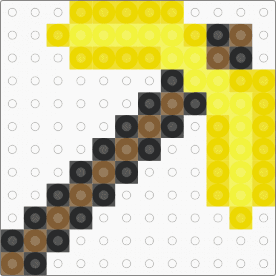 Golden Minecraft Pickaxe - yellow