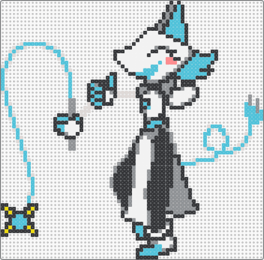 tasque manager (with clear beads) - light blue,gray,deltarune,deltarune chapter 2,tasque manager