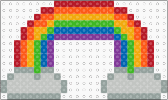 Rainbow on clouds! - gray,beige,red,orange,rainbow,cloud,fusebeads,weather,rainbowoncloud,pride,colorful,cute