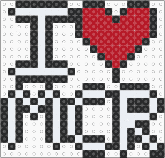 I love MCR - mcr,emo,fusebead,ilove,easy,simple,band,mychemicalromance,white,red