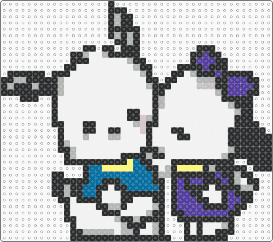 smol pochacco - white,beige,purple