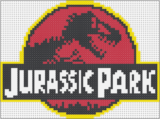 jurassic park - yellow,red