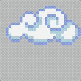 Cloud perler - cloud,fluffy,cute,white,blue,whimsical,daydreamer