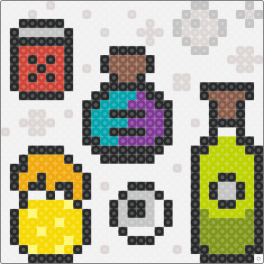 Potions - beige, bottles, cotdpotions, eyeball, green, halloween, magic, potions, spooky, white, witch, yellow