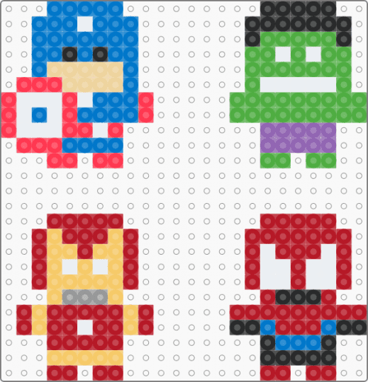 Super Heroes - blue,green,red