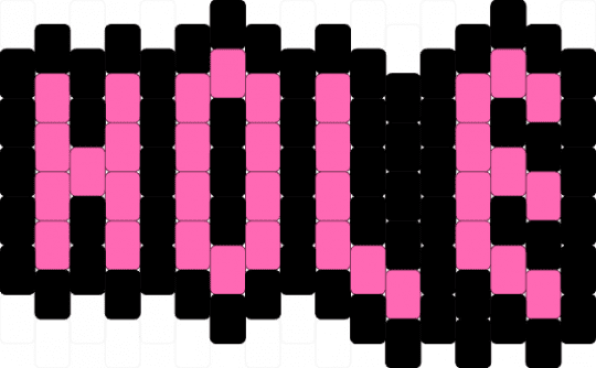 Hole peyote stitch charm :D - black, pink