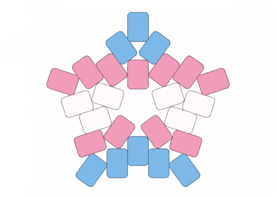 Trans star - light blue, pink