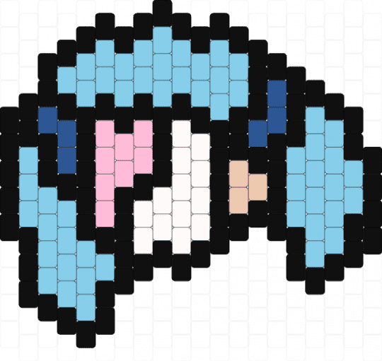 Sally face peyote stitch (NOT MY ORIGINAL PATTERN CREDITS TO CREATOR) - black, light blue