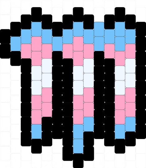 Trans monster charm :1 - light blue, pink