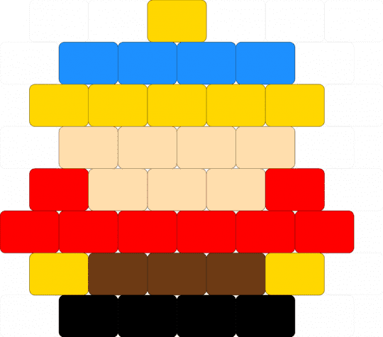 Cartman from South Park, peyote stitch :D - red,beige,yellow