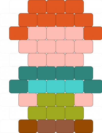 Todd from Sally face - beige, green, orange, teal