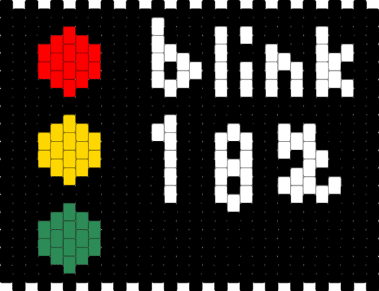 Blink182 - black,white,yellow,colorful,blink182,cuff,idk