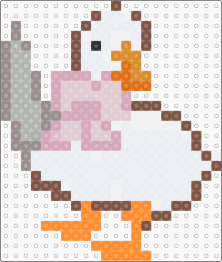 COQUETTE KILLER DUCK - white,tan,orange,pink,silly,duck,coquette