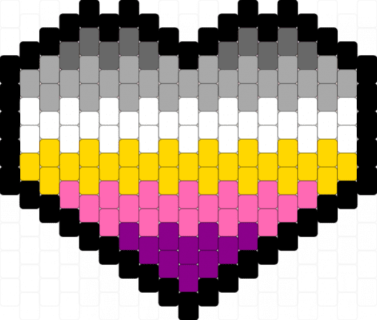 New Asexual Flag Heart - ace, beige, charm, heart, pink, pride, yellow