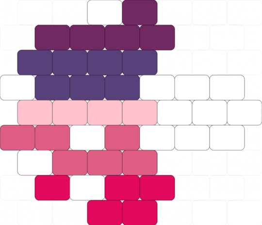 Aceflux Pride Mushroom 🍄 - aceflux, charm, lgbtqia, mushroom, peyote stitch, pink, pride