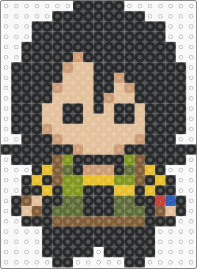 Fun Ghoul Perler Bead MCR (Maskless) - black,beige,gold,tan