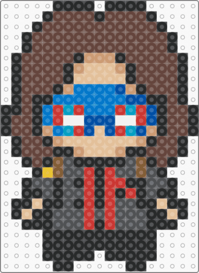 Jet Star Perler MCR - brown,blue,beige,gray