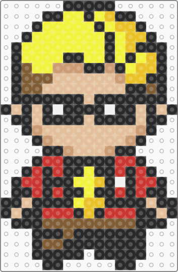 Kobra Kid Perler MCR (Glasses) - black,yellow,beige