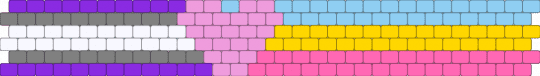 Graysexual and pansexual - light blue, pink, yellow