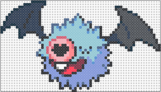 Woobat B/W sprite - purple,gray,light blue,pokemon,pokemon black and white,unova,bat,fluffy