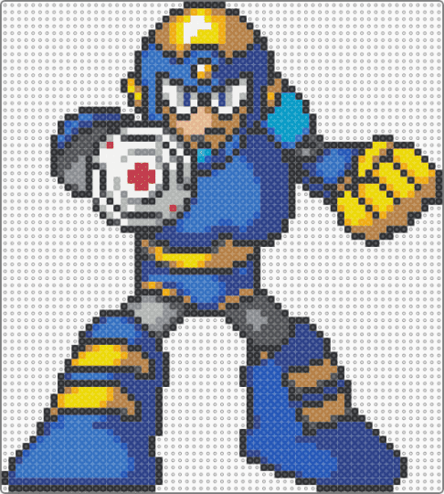 F`lash Man (Super Adventure Rockman) - blue,tan,megaman,mega man