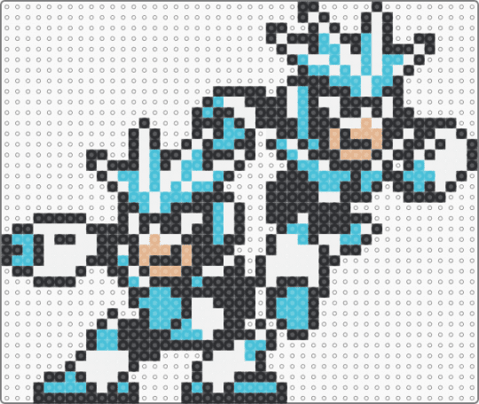 Gemini Man - black,light blue,mega man,twins,robot,mega man 3