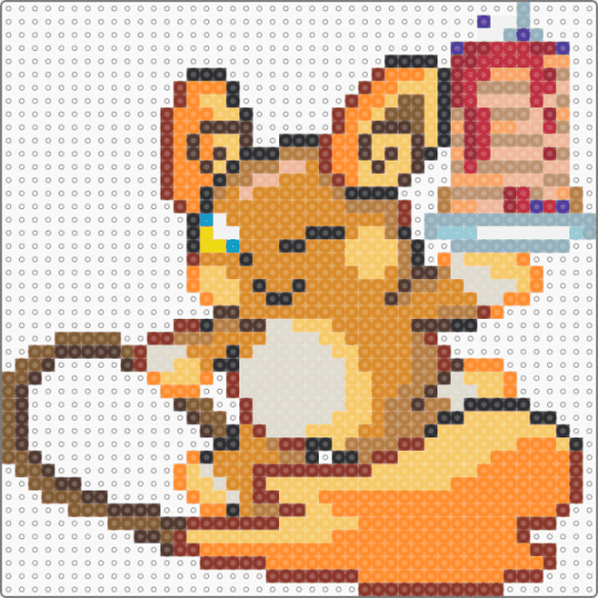 Alolan Raichu - orange,red,yellow,beige,pokemon,raichu,alola,pancakes