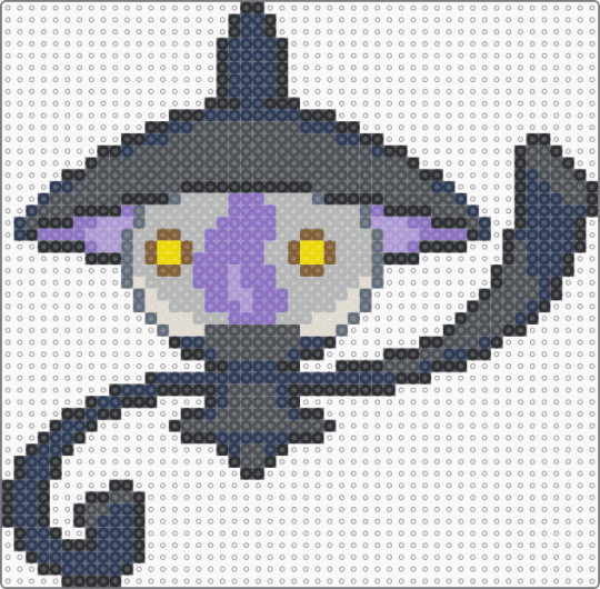 Lampent B/W sprite - purple,gray,beige,pokemon,pokemon black and white,spooky,ghost,unova