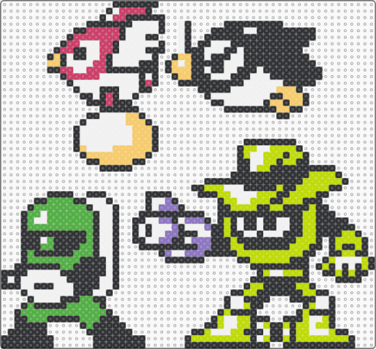 Randomly Assorted Mega Man Enemies (1) - black,white,green,mega man