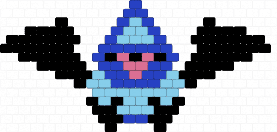 Tiny Swoobat - bat, black, light blue, pokemon, purple, unova