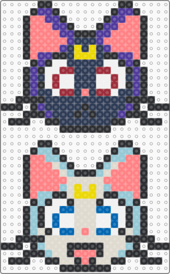 Luna & Artemis - purple,red,beige,sailor moon,cat,anime