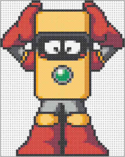 Heat Man (Super Adventure Rockman) - brown,red,yellow,mega man,megaman