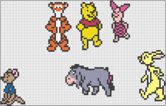 pooh and friends - black,yellow,beige,colorful