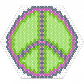 Peace Sign - peace,symbol,hexagon,colorful,green,pink