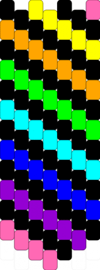 Rainbow tie for my plushie - black,green,purple,colorful