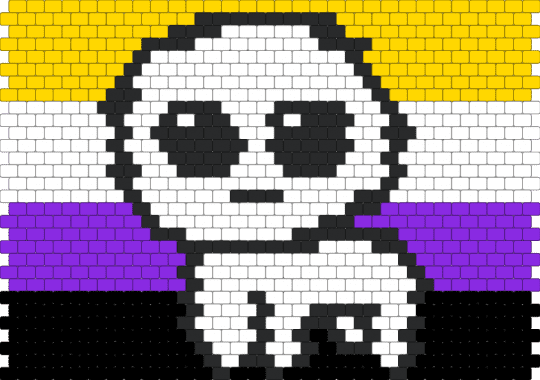 NB Yippee creature - yellow,purple,yippee,tbh,autism creature,nonbinary,white,black