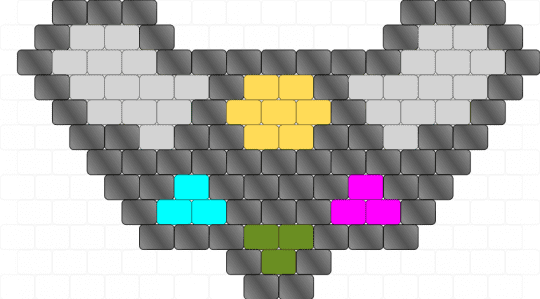 Colored deltarune symbol - black, white, yellow