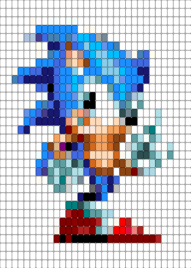 Sonic - white,light blue,blue,teal,colorful