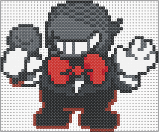 battat / small mike (deltarune) - gray,red,deltarune,battat,mike