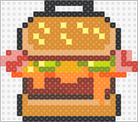 Burger Perler Badge - hamburger,food,badge,appetizing,cuisine,tasty