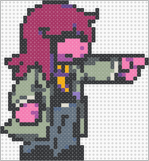 susie gumshoe - pink,gray,deltarune,deltarune chapter 5,susie,video game