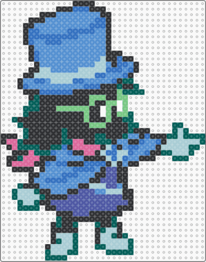 hatted ralsei trucy - gray,blue,light blue,deltarune,deltarune chapter 5,ralsei,video game