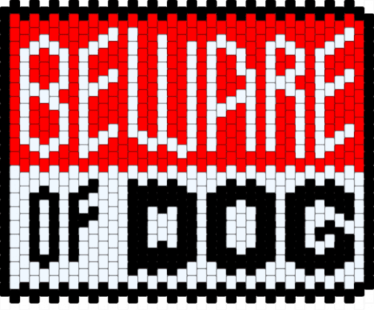 Beware of Dog Sign - white,red