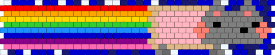 nyan cat peyote cuff!!!!! - gray,pink,purple,nyan cat,rainbow,nyan,cat