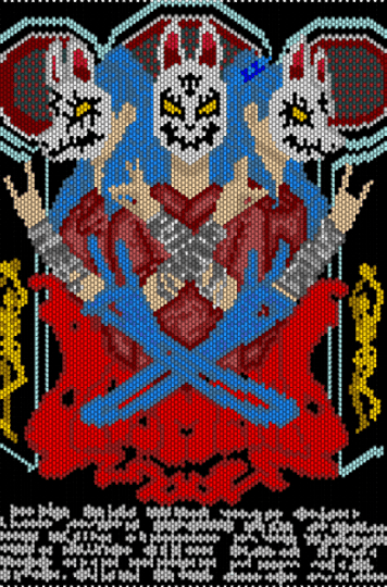 BABYMETAL panel/poster thingy - panel,poster,music,band,light blue,red,beige,blue,cotdrockmusic,babymetal,metal
