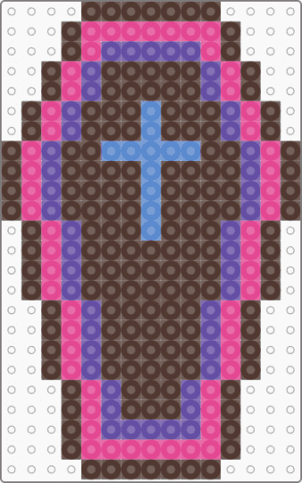 Coffin perler - brown,perler,coffin
