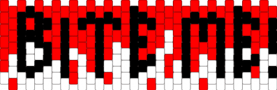 Bite Me! Cuff - red,white,multistitch,bloody,words