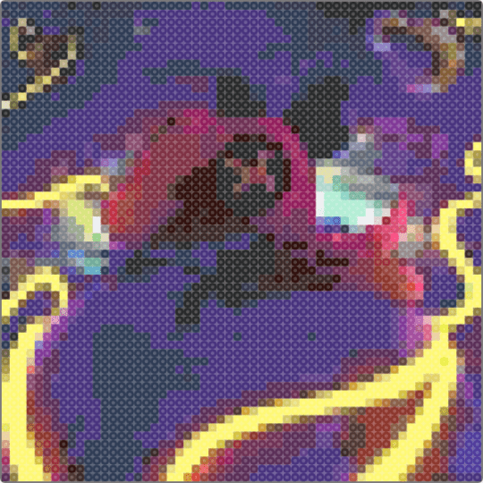 Pearler bead pattern for your_local_lemur_therian - purple,pink,brown,yellow